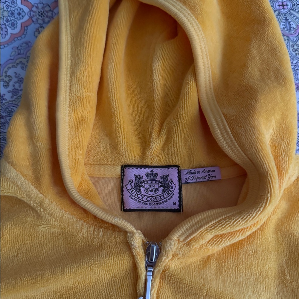 Juicy couture medium golden yellow terry hoodie - Picture 2 of 4